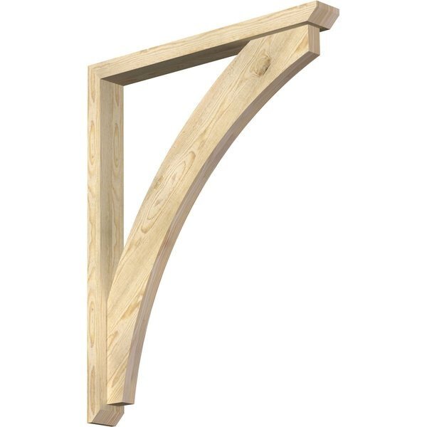 Thorton Slat Rough Sawn Bracket w/ Offset Brace, Douglas Fir, 4